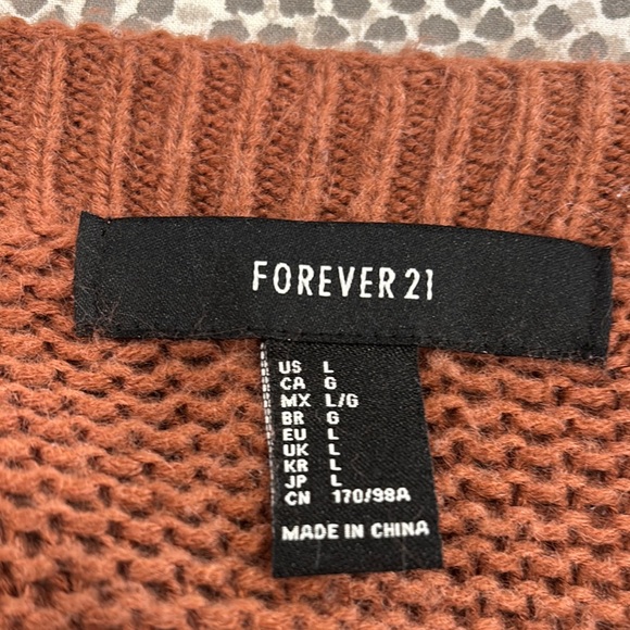 Rust Open Front Cardigan Sweater - Picture 2 of 4